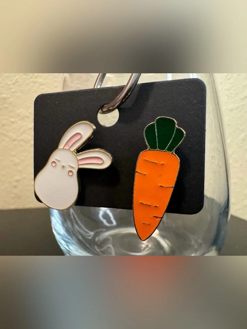 Bunny & Carrot Enamel Kids Earrings - White, Orange & Green